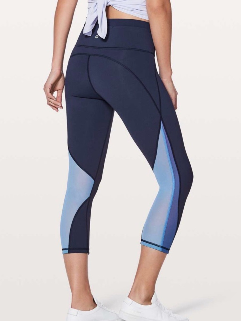 Lululemon Mix & Mesh 21” Crop ~ Size 6 ~ Midnight Navy\Moroccan Blue